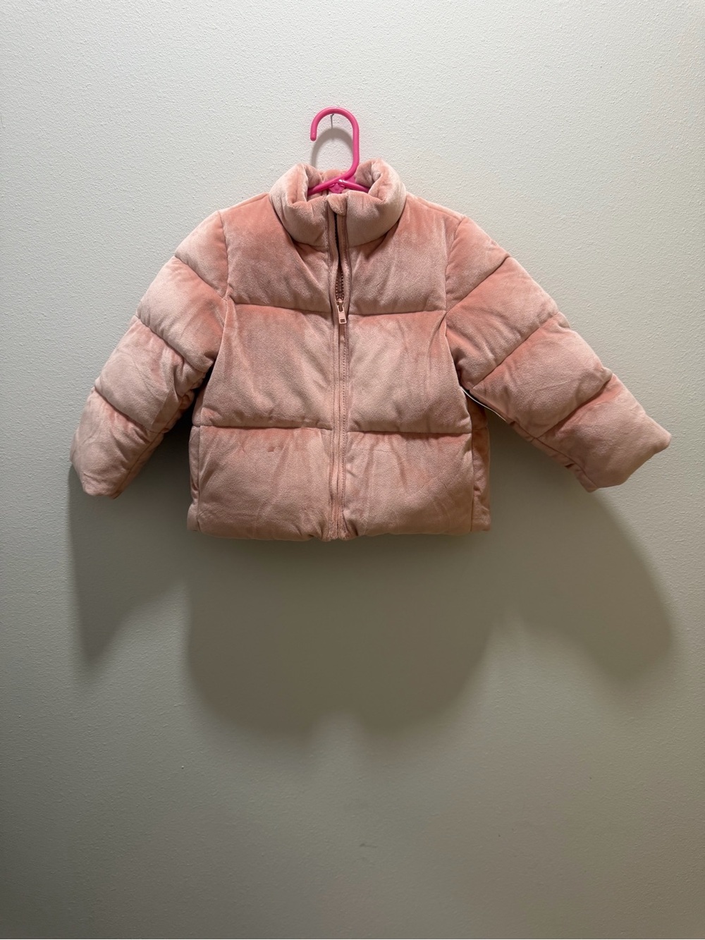 Amazon Essentials Girls Plush Puffer Jacket in Blush Pink